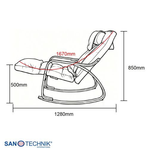 Sanotechnik - LIGORA KOMFORT ljuljačka sa osloncem za noge siva 64x114x85 cm