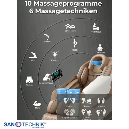 Sanotechnik - WELLORA LUXUS-MASAŽNI STOL bež 73x140x102 cm