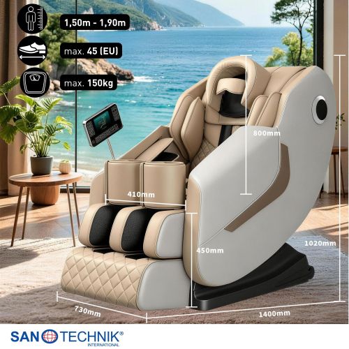 Sanotechnik - WELLORA LUXUS-MASAŽNI STOL bež 73x140x102 cm