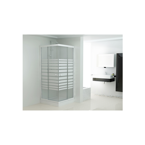 Sarokbejárat, 78-90x190cm-es csíkokkal, fehér