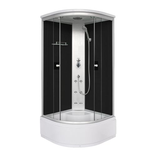 Sanotechnik - Komplettdk 90x90x215cm s visokim BT stražnjim zidom crna (TC50)