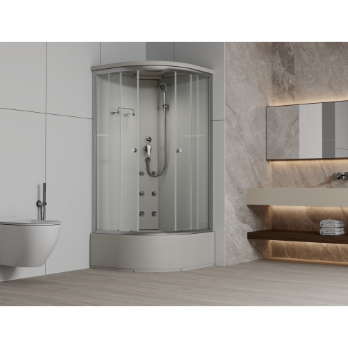 Sanotechnik - Komplettdk  90x90x215cm mit hoher BT Rückwand