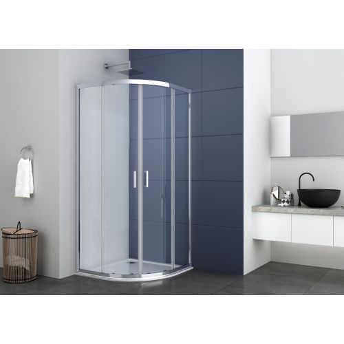 Rundduschk. mit 2 Schiebetüren chrom 88-90x88-90x195cm