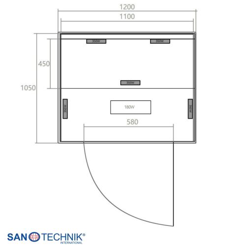 Sanotechnik - MALMÖ 2 infrardeča kabina za 2 osebi 120x105x190 cm