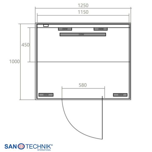 Sanotechnik - NORDISK 2 Infrarotkabine für 2 Personen 125x100x190 cm