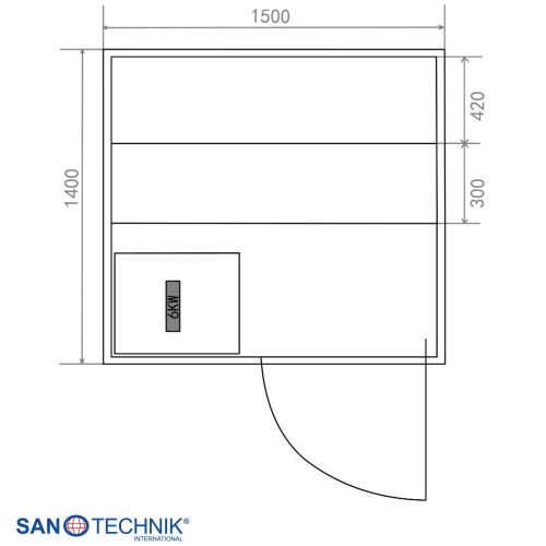 Sanotechnik - LUXOR 2 Sauna für 3 Personen 150x140x190 cm