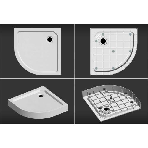 Sanotechnik - SMC tuš kad s sifonom 80x80x14cm