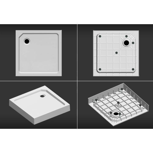 Sanotechnik - SMC tuš kad s sifonom 80x80x14cm