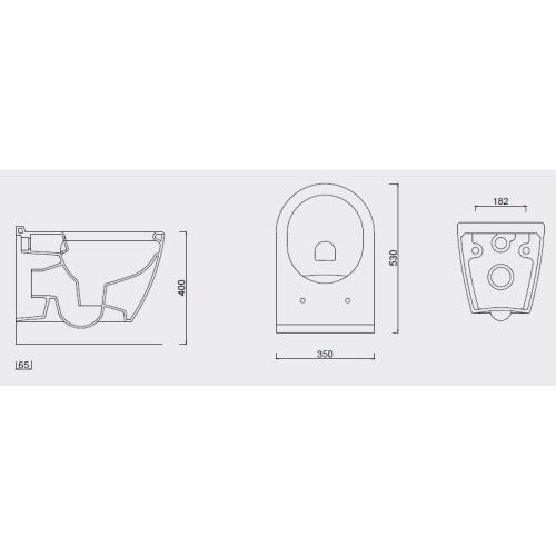 UNO Wand-WC spülrandlos weiß glanz m.WC-Sitz SoftClose