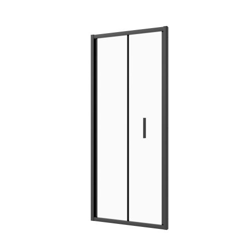 Sanotechnik - Falttür schwarz 88-92x200cm 6mm Easy-Clean