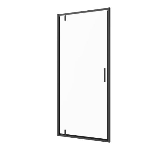 Sanotechnik - Schwenktür schwarz 70x200cm 6mm ESG Easy-Clean