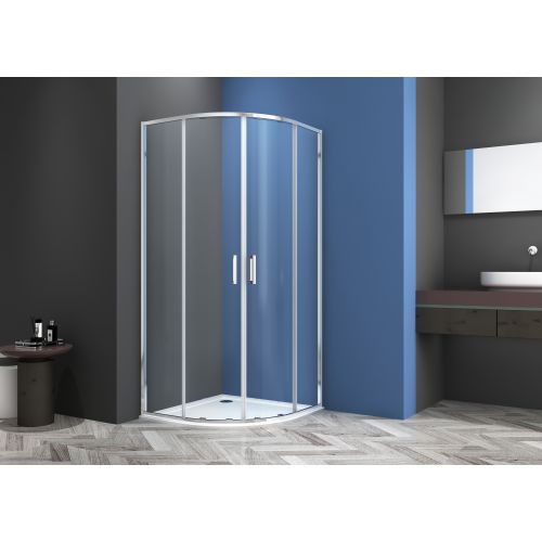 Rundduschkabine chrom 80x80x200cm ESG Easy-Clean