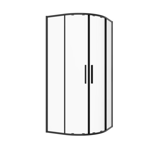 Sanotechnik - Rundduschkabine schwarz 90x90x200cm ESG Easy-Clean