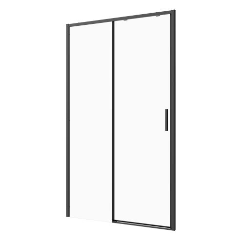 Schiebetür schwarz 100x200 cm 6mm ESG Easy-Clean/Soft-Close