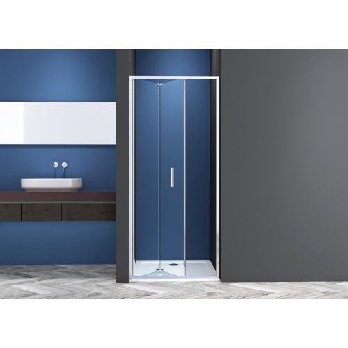 Sanotechnik - Falttür chrome 88-92x200cm 6mm Easy-Clean