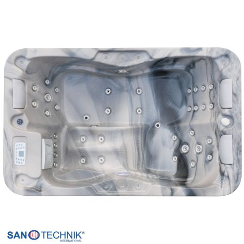 Sanotechnik - MODENA OUTDOOR WHIRLPOOL silver marble inkl. Abdeckung 205x130x70 cm