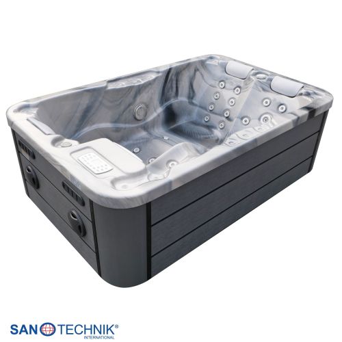 Sanotechnik - MODENA OUTDOOR WHIRLPOOL silver marble inkl. Abdeckung 205x130x70 cm