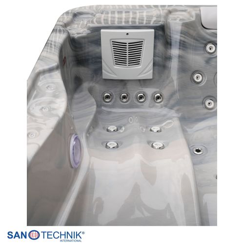 Sanotechnik - MODENA OUTDOOR WHIRLPOOL silver marble inkl. Abdeckung 205x130x70 cm