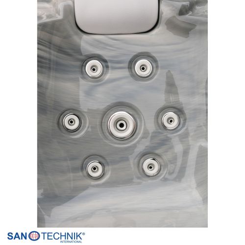 Sanotechnik - MODENA OUTDOOR WHIRLPOOL silver marble inkl. Abdeckung 205x130x70 cm