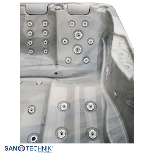 Sanotechnik - MODENA OUTDOOR WHIRLPOOL silver marble inkl. Abdeckung 205x130x70 cm