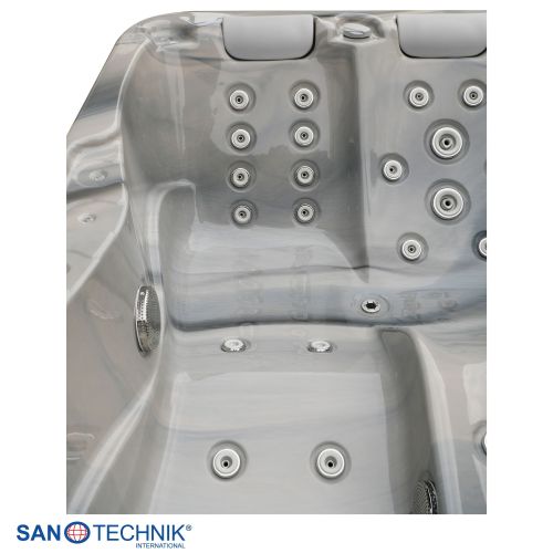 Sanotechnik - MODENA OUTDOOR WHIRLPOOL silver marble inkl. Abdeckung 205x130x70 cm