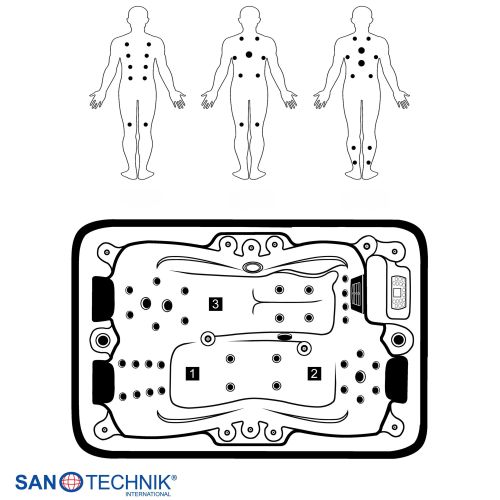 Sanotechnik - Zunanji masažni bazen MODENA - Modri marmor 205x130x70 cm