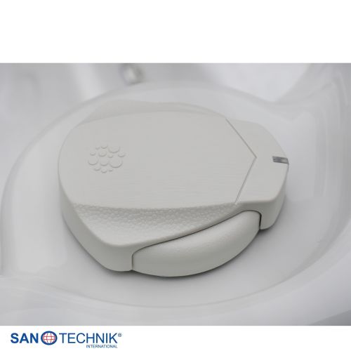 Sanotechnik - OASIS OUTDOOR WHIRLPOOL white marble inkl. Abdeckung und Stiege 208x175x90 cm