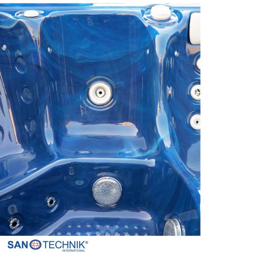 Sanotechnik - OASIS MAXI OUTDOOR WHIRLPOOL blue marble inkl. Abdeckung und Stiege 210x210x95 cm