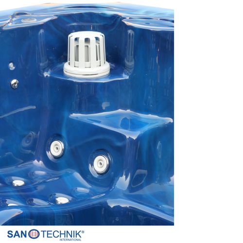 Sanotechnik - OASIS MAXI OUTDOOR WHIRLPOOL blue marble inkl. Abdeckung und Stiege 210x210x95 cm