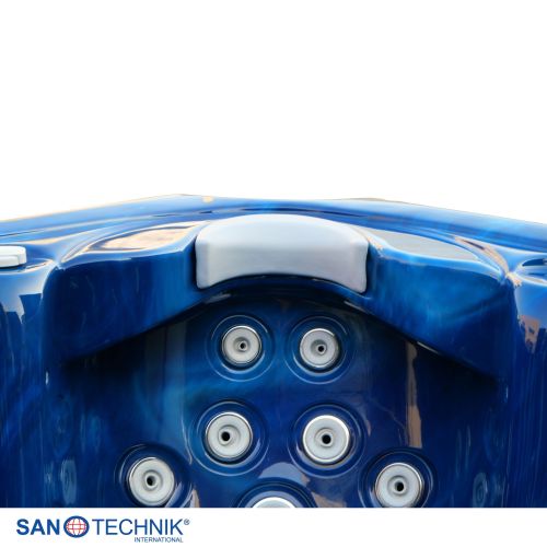 Sanotechnik - OASIS MAXI OUTDOOR WHIRLPOOL blue marble inkl. Abdeckung und Stiege 210x210x95 cm