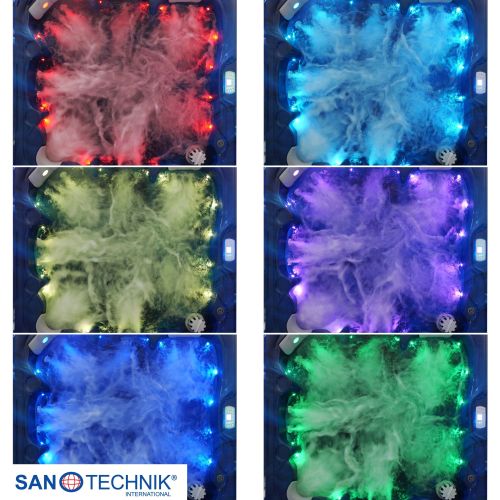Sanotechnik - OASIS MAXI OUTDOOR WHIRLPOOL blue marble inkl. Abdeckung und Stiege 210x210x95 cm