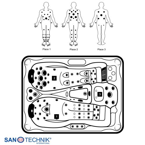 Sanotechnik - Vanjski masažni bazen MAURITSIUS - Bijeli mramor 210x160x90 cm