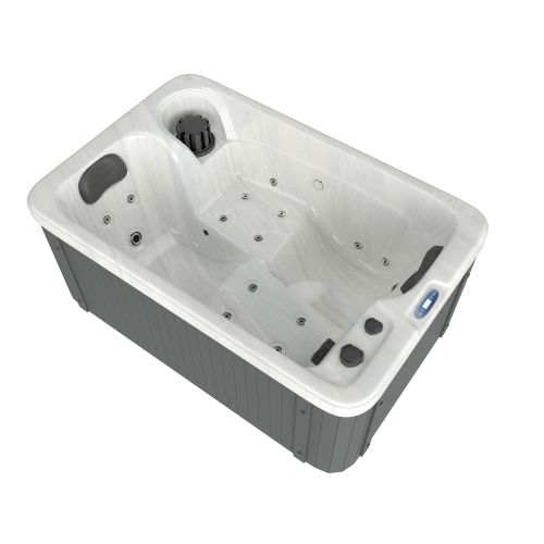 OUTDOORPOOL+AD SPLIT white marble 175x115x70 cm