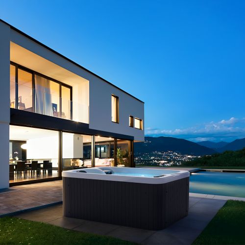 OUTDOORPOOL+AD SPLIT white marble 175x115x70 cm