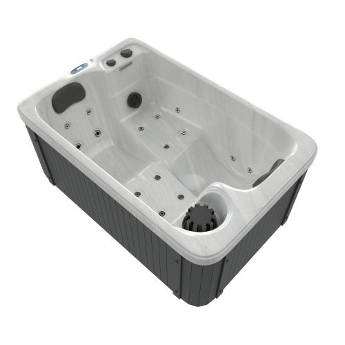 OUTDOORPOOL+AD SPLIT white marble 175x115x70 cm