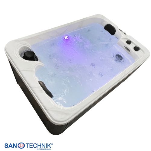 Sanotechnik - SPLIT OUTDOOR WHIRLPOOL white marble inkl. Abdeckung 175x115x70 cm