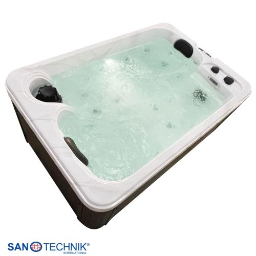 Sanotechnik - SPLIT OUTDOOR WHIRLPOOL white marble inkl. Abdeckung 175x115x70 cm
