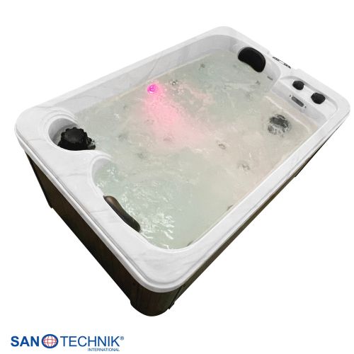 Sanotechnik - SPLIT OUTDOOR WHIRLPOOL white marble inkl. Abdeckung 175x115x70 cm