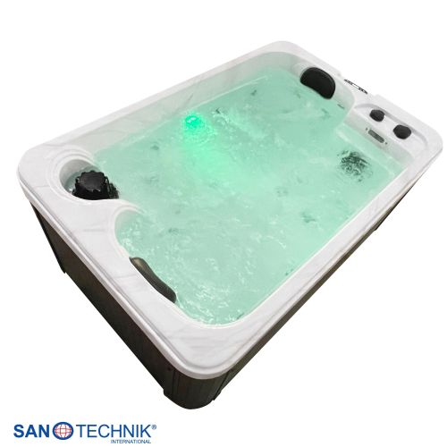 Sanotechnik - SPLIT OUTDOOR WHIRLPOOL white marble inkl. Abdeckung 175x115x70 cm