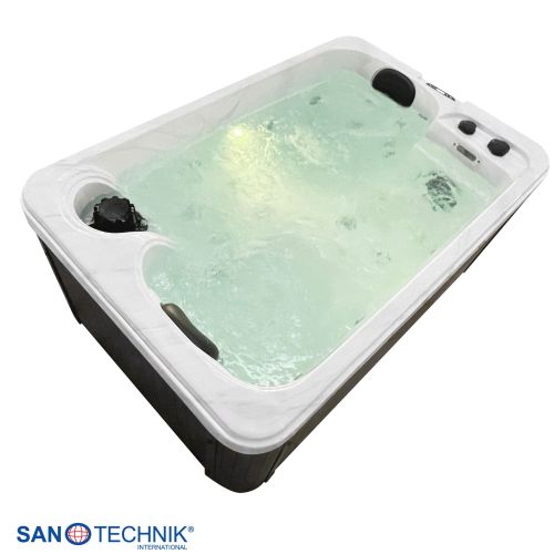 Sanotechnik - SPLIT OUTDOOR WHIRLPOOL white marble inkl. Abdeckung 175x115x70 cm