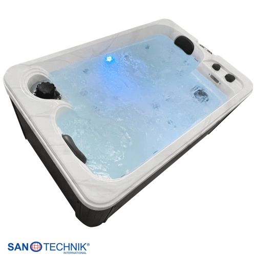 Sanotechnik - SPLIT OUTDOOR WHIRLPOOL white marble inkl. Abdeckung 175x115x70 cm