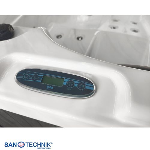 Sanotechnik - SPLIT OUTDOOR WHIRLPOOL white marble inkl. Abdeckung 175x115x70 cm