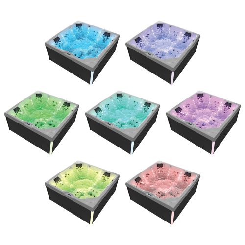 Sanotechnik - ROVINJ OUTDOOR WHIRLPOOL white inkl. Abdeckung und Stiege 210x210x90 cm