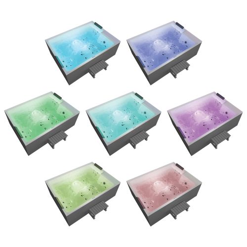 Sanotechnik - KORFU OUTDOOR WHIRLPOOL white inkl. Abdeckung und Stiege 190x140x70 cm