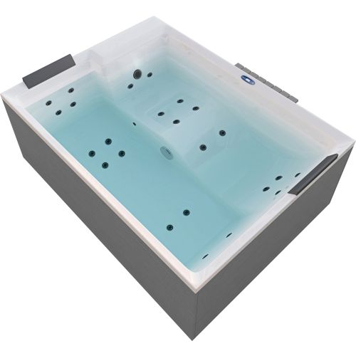 Sanotechnik - KORFU OUTDOOR WHIRLPOOL white inkl. Abdeckung und Stiege 190x140x70 cm
