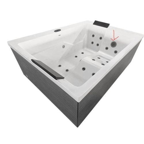 Sanotechnik - Zunanji masažni bazen KORFU - Bel 190x140x70 cm, vključno s pokrovom in stopnicami