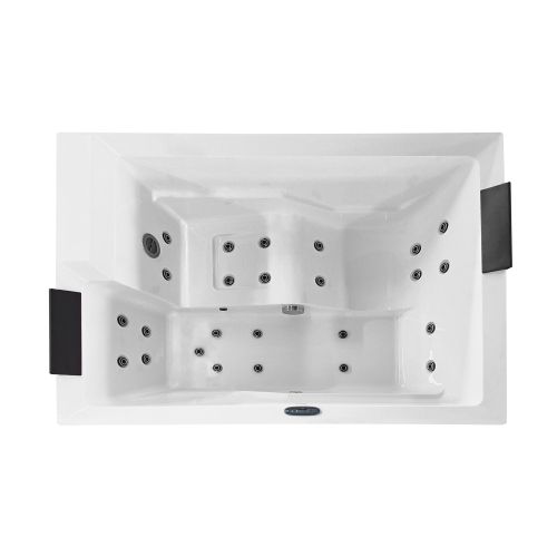 Sanotechnik - KORFU OUTDOOR WHIRLPOOL white inkl. Abdeckung und Stiege 190x140x70 cm