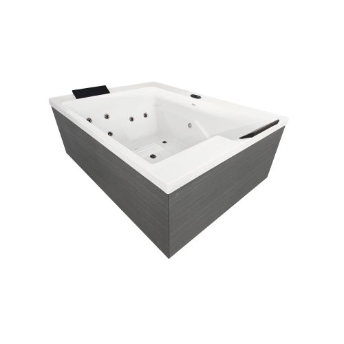 Sanotechnik - KORFU OUTDOOR WHIRLPOOL white inkl. Abdeckung und Stiege 190x140x70 cm