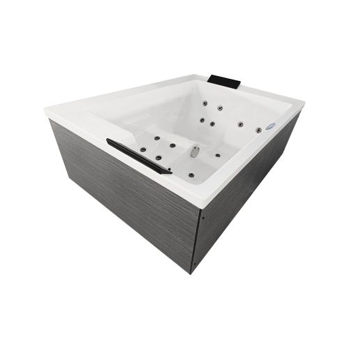 Sanotechnik - KORFU OUTDOOR WHIRLPOOL white inkl. Abdeckung und Stiege 190x140x70 cm