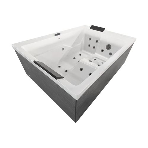 Sanotechnik - KORFU OUTDOOR WHIRLPOOL white inkl. Abdeckung und Stiege 190x140x70 cm